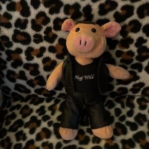 Plush Pig Toy - Black and Pink sturgis 2005,